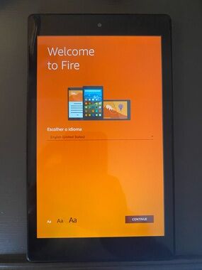 Amazon Tablet with Vivid Orange Display and Black Bezel